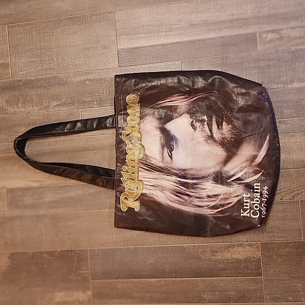 Rolling Stone magazine bag featuring Kurt Cobain